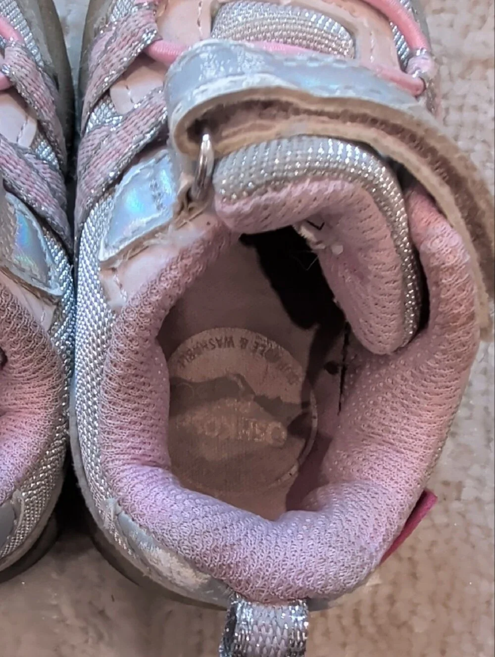 Toddler Pink & Silver Athletic Sneakers